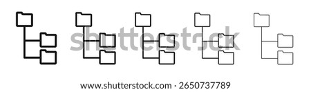 Folder tree icon flat illustration set logo