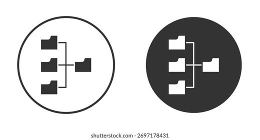 Ilustración del icono del árbol de carpetas. Gráficos de Vector de píxeles - Vector.