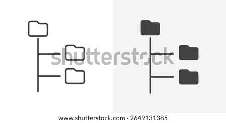Folder tree icon Outline vector sign