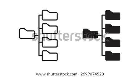 Folder tree icon simple flat trend modern graphic design abstract logotype