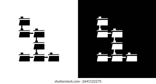Folder tree icon symbols. Vector illustration.