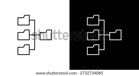 Folder tree icons with Editable strokes set for UI UX