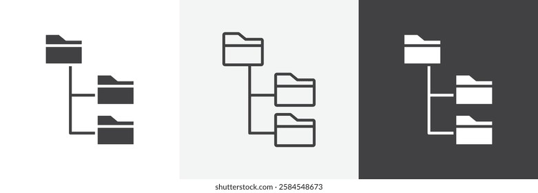Folder tree icons graphics pack vectors.