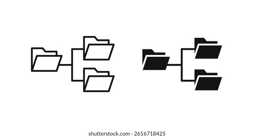 Folder tree icons set for website design