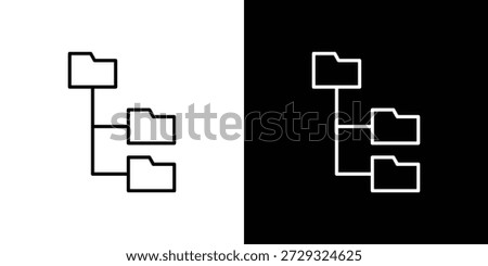 Folder tree icons symbols. Collection of simple black icons