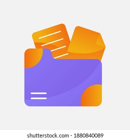 Folder and two files gradient icon. Flat design icon ready to use for website, mobile app, presentation and any other projects.