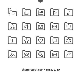 Folder UI Pixel Perfect Well-crafted Vector Thin Line Icons 48x48 Ready for 24x24 Grid for Web Graphics and Apps with Editable Stroke. Simple Minimal Pictogram Part 3-4