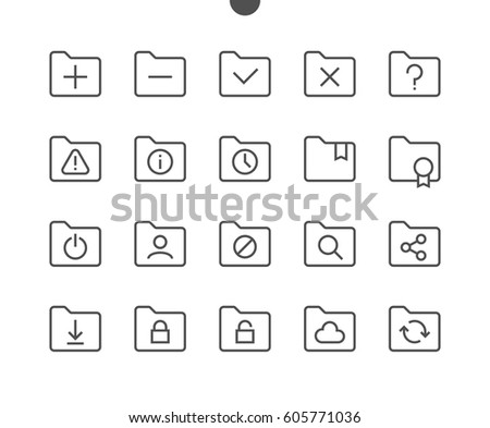 Folder UI Pixel Perfect Well-crafted Vector Thin Line Icons 48x48 Ready for 24x24 Grid for Web Graphics and Apps with Editable Stroke. Simple Minimal Pictogram Part 2-4