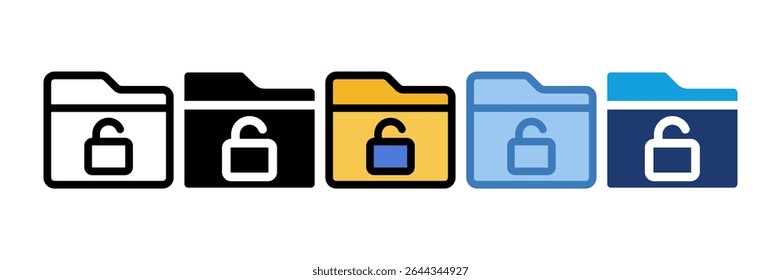 Folder Unlock Icon Element For Design