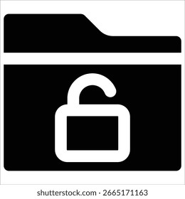 Folder Unlock Icon Element For Design