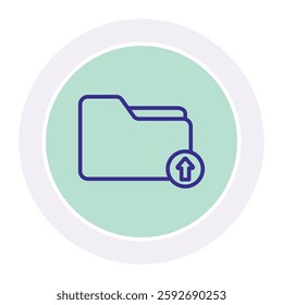 Folder Upload color circle icon, vector, pixel perfect, illustrator file 
