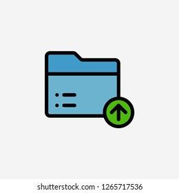 Folder upload concept line icon. Simple element illustration. Folder upload concept outline symbol design. Can be used for web and mobile UI/UX . Modern vector style.modern vector style.