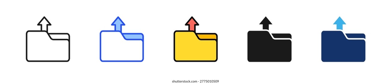 Folder Upload Icon Collection With Multiple Styles