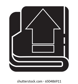 folder upload icon flat black