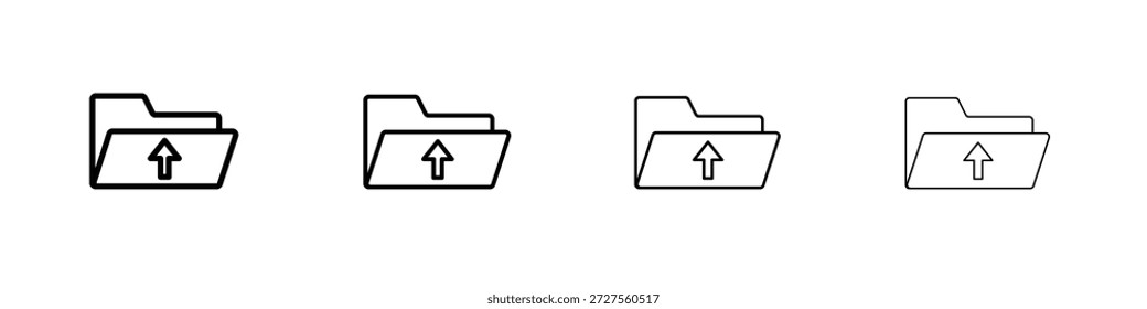 Icono de Cargar de carpetas en estilo de línea de trazo moderno. Vector 10 eps