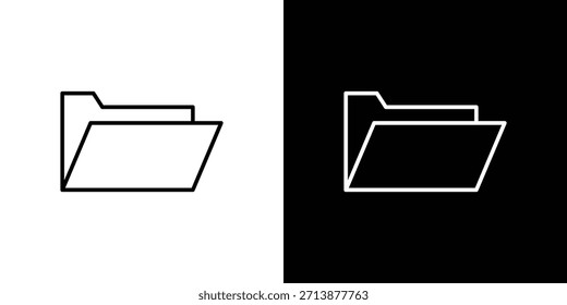 Pictograma del contorno del icono del Cargar de la carpeta aislado en blanco. Vector Forma de icono.