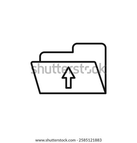 Folder upload icon. simple thin line vector icon