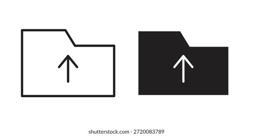 Ordner hochladen Symbole der schwarzen Farbe in verschiedenen Stilen