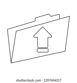 folder uploading files symbol black and white
