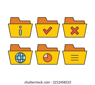 folder and user interface icons set