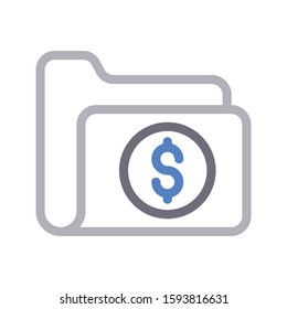 folder vector color line icon 