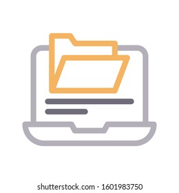 folder vector color line icon 