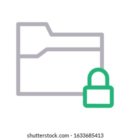 folder vector color line icon 