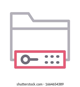 folder vector color line icon 