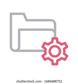 folder vector color line icon 