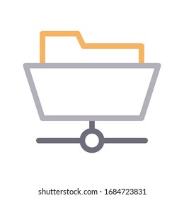 folder vector color line icon 