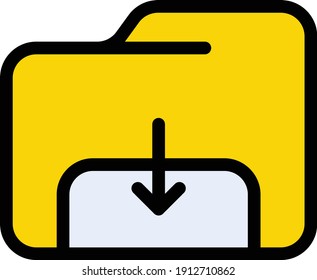 folder vector color line icon