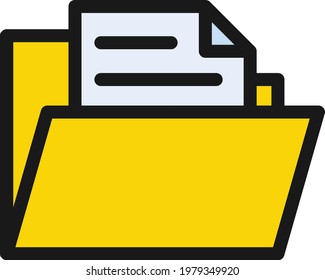 icono de línea de color vector de carpeta