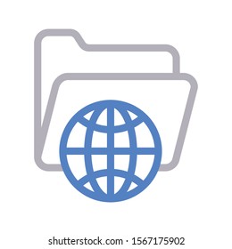 folder vector  colour  line icon 