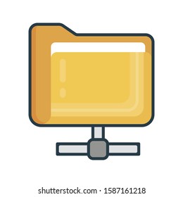 folder vector flat color icon 