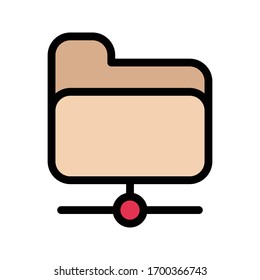 folder vector flat color icon 