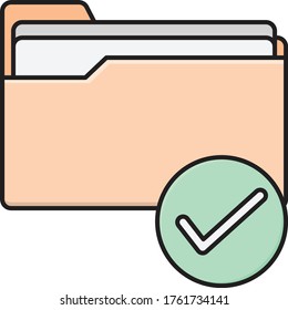 folder vector flat color icon 