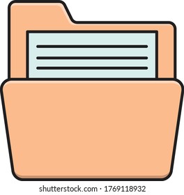 folder vector flat color icon 