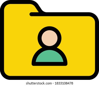 folder vector flat color icon 