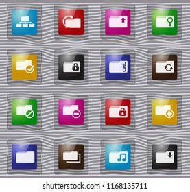 Folder vector glass icons for user interface design