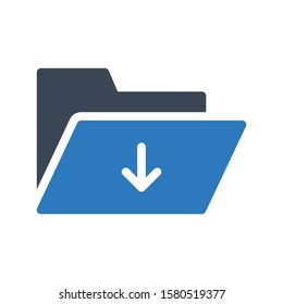 folder vector glyph color icon 