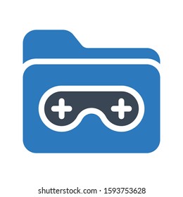 folder vector glyph color icon 
