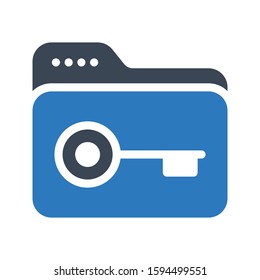 folder vector glyph color icon 