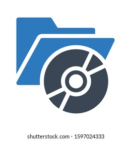 folder vector glyph color icon 
