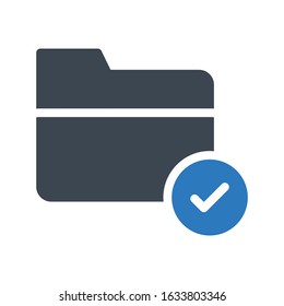 folder vector glyph color icon 