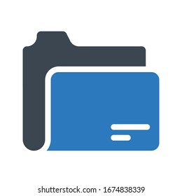 folder vector glyph color icon 