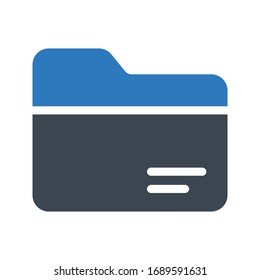 icono de color de glifo vectorial de carpeta 