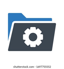 folder vector glyph color icon 