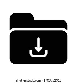 folder vector glyph flat icon 