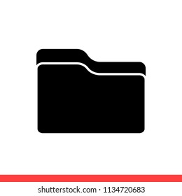 Folder vector icon, doc symbol. Simple, flat design for web or mobile app