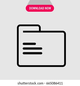 Folder vector icon, Document with title on cover symbol. Simple, modern flat vector illustration for mobile app, website or desktop app 